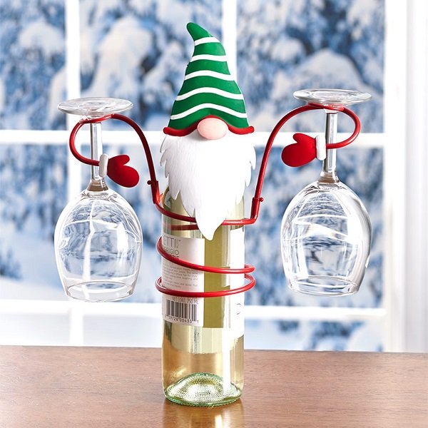 Holiday Wine Bottle & Glass Holders - Christmas decoration mysite