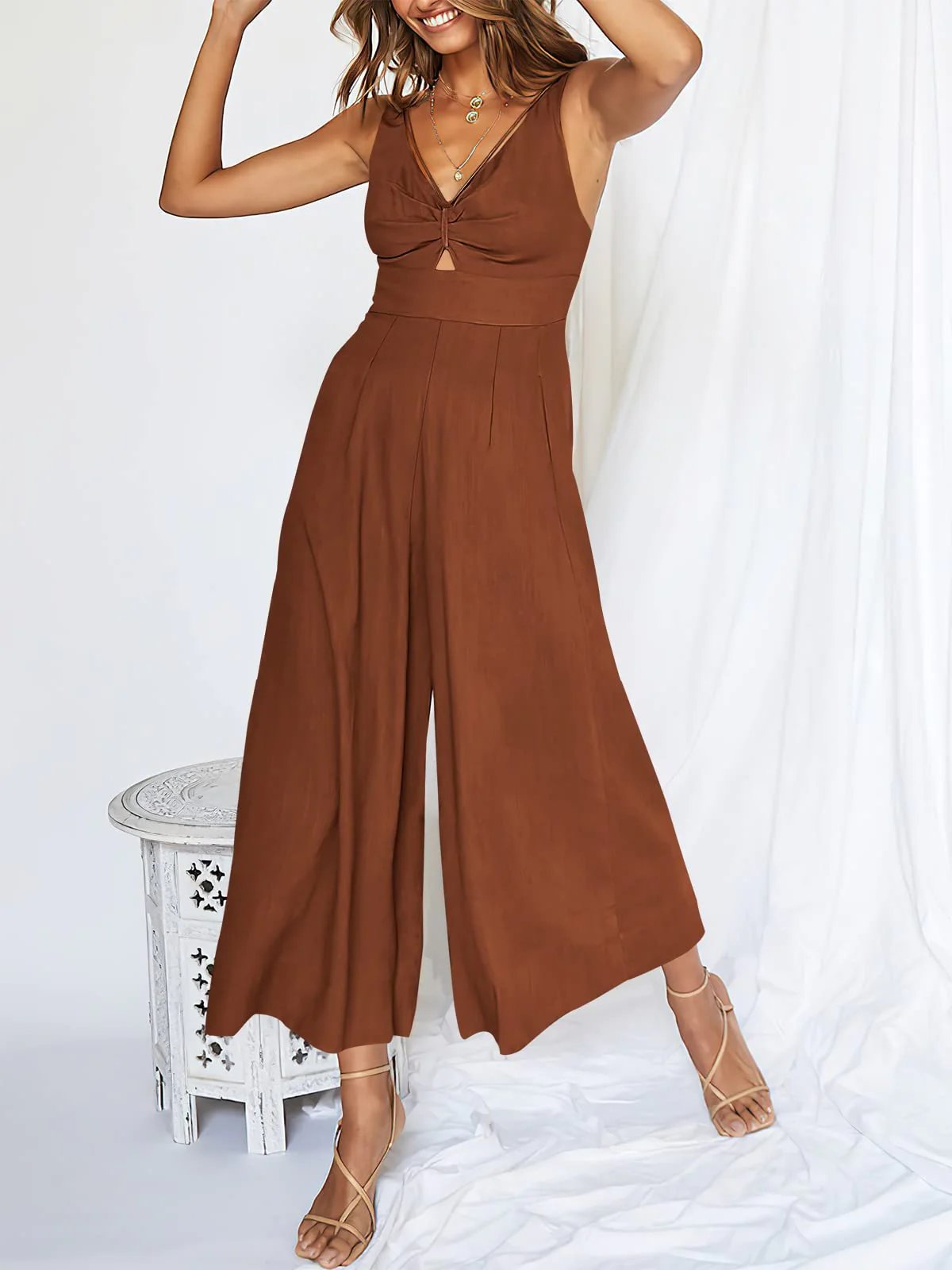 🔥Limited Time Hot Sale 🔥Hot Sales V Neck Cutout High-Waist Jumpsuits mysite