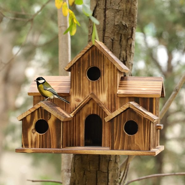 6 Hole Handmade Bird House - GIFT FOR NATURE LOVERS mysite