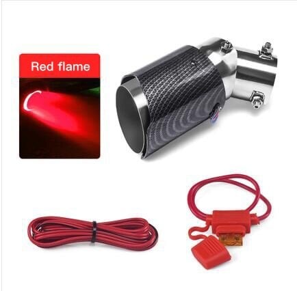 🚗LED Flaming Luminous Universal Car Modified Carbon Fiber Tail pipes💥 mysite