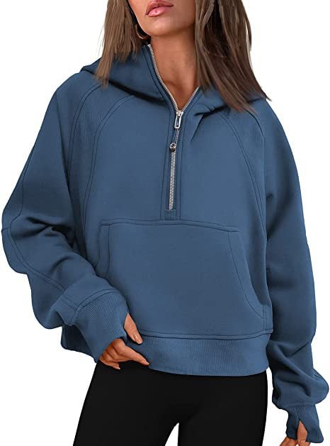 🔥Ladies Half Zip Hoodie Sweatshirt mysite