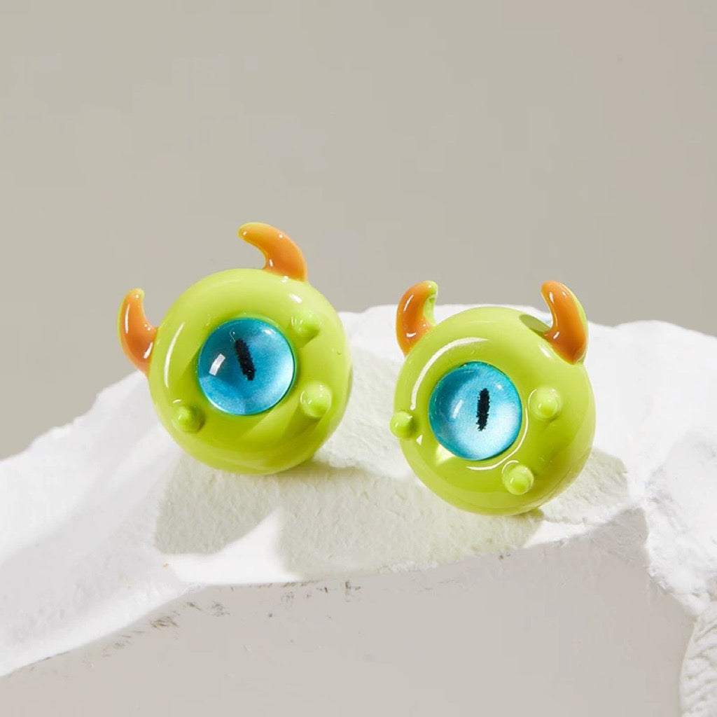 💐Funny Cat Monster Ring Earrings Set💝 mysite