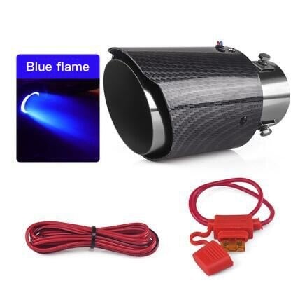 🚗LED Flaming Luminous Universal Car Modified Carbon Fiber Tail pipes💥 mysite