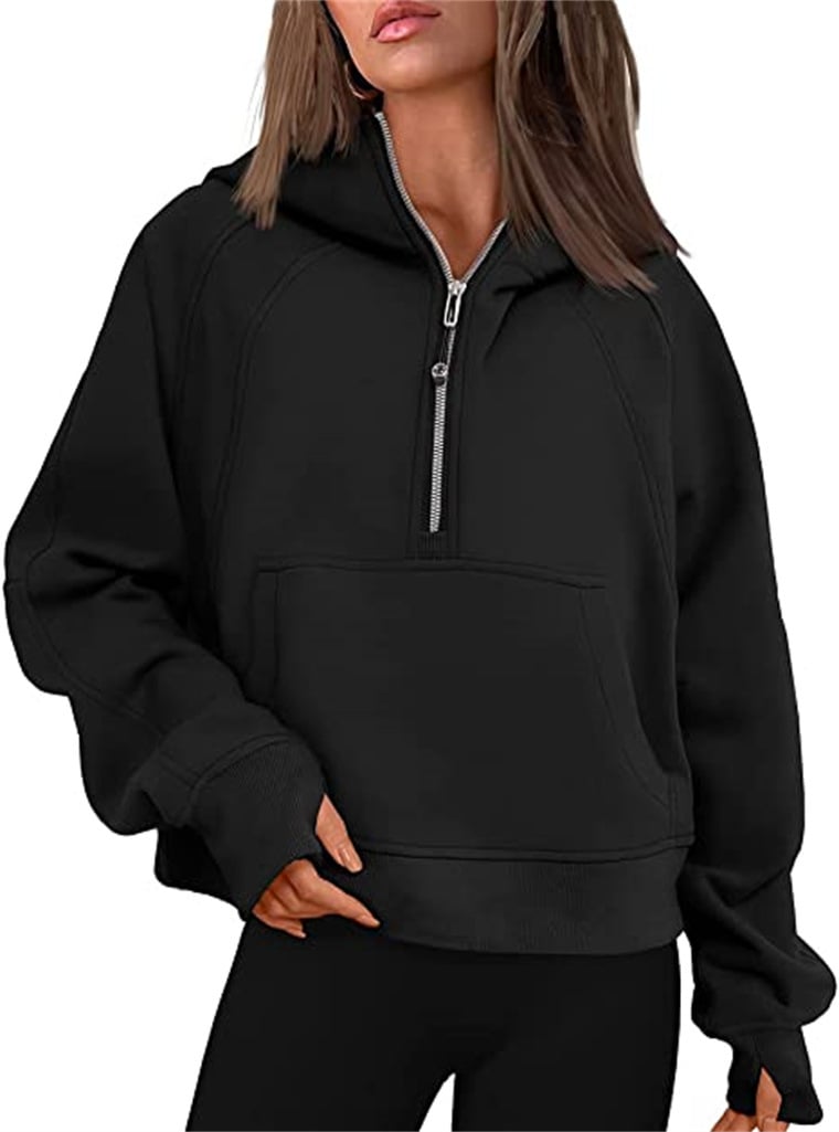 🔥Ladies Half Zip Hoodie Sweatshirt mysite