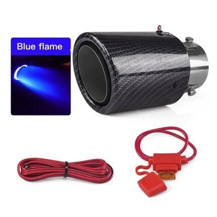 🚗LED Flaming Luminous Universal Car Modified Carbon Fiber Tail pipes💥 mysite