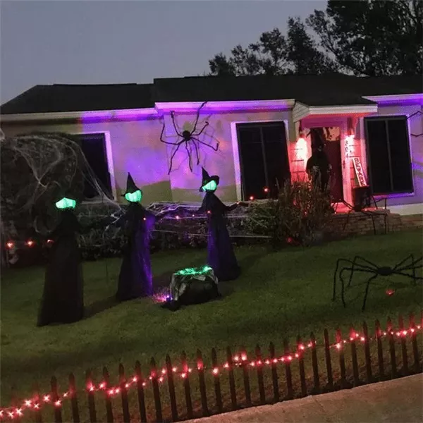 🔥HOT SALE 👻Happy Halloween👻Lighted Halloween Triplets Witch Decoration Set mysite