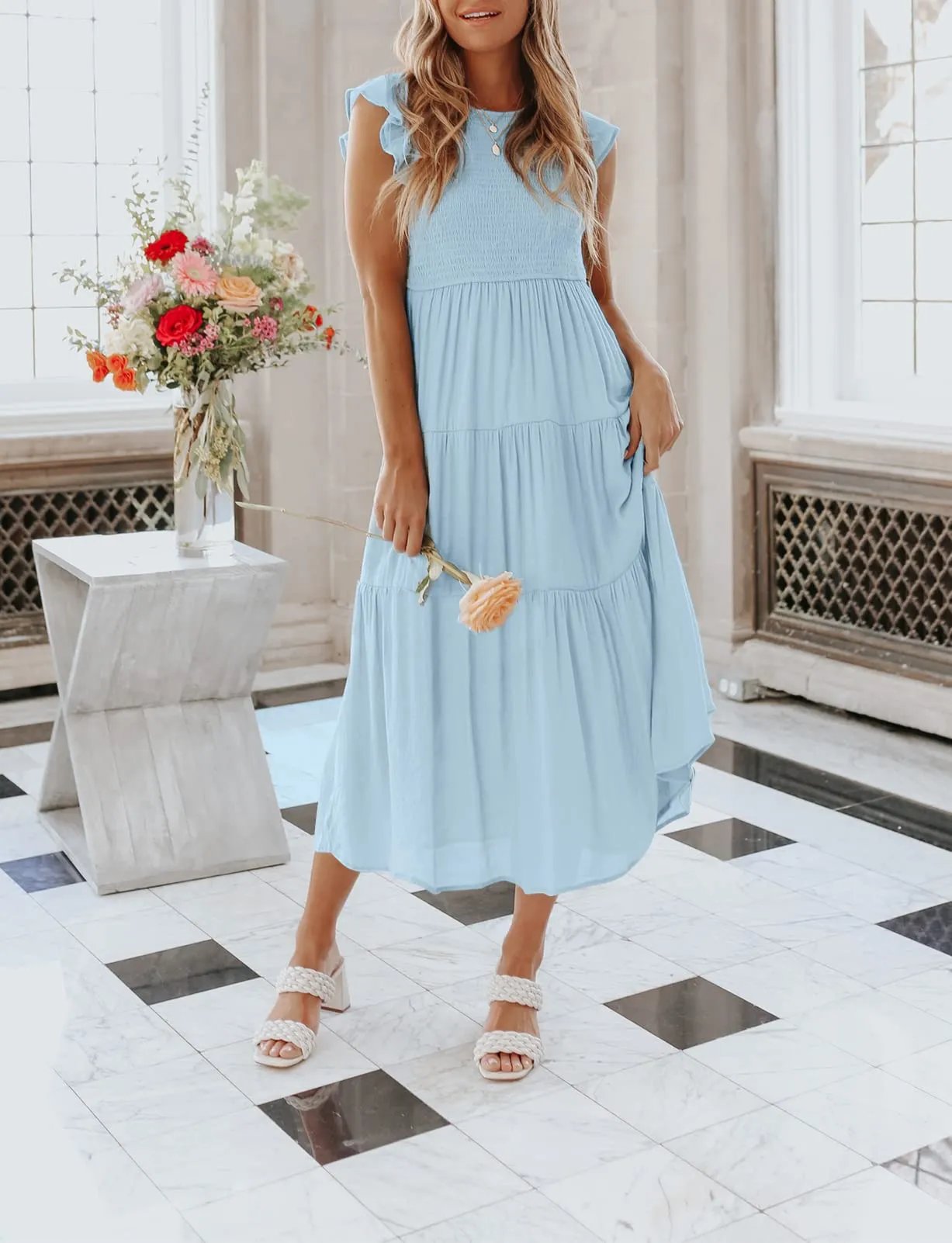 WOMEN'S SUMMER CASUAL FLUTTER SHORT MIDI DRESS 🔥 mysite