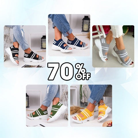 🔥💰Last Day Promotion 70% OFF!👭 Leather Orthopedic Arch Support Sandals Diabetic Knitting Walking Sandals. mysite