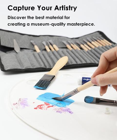 Professional Art Brush With Natural Wood Handles Set Of 24 mysite