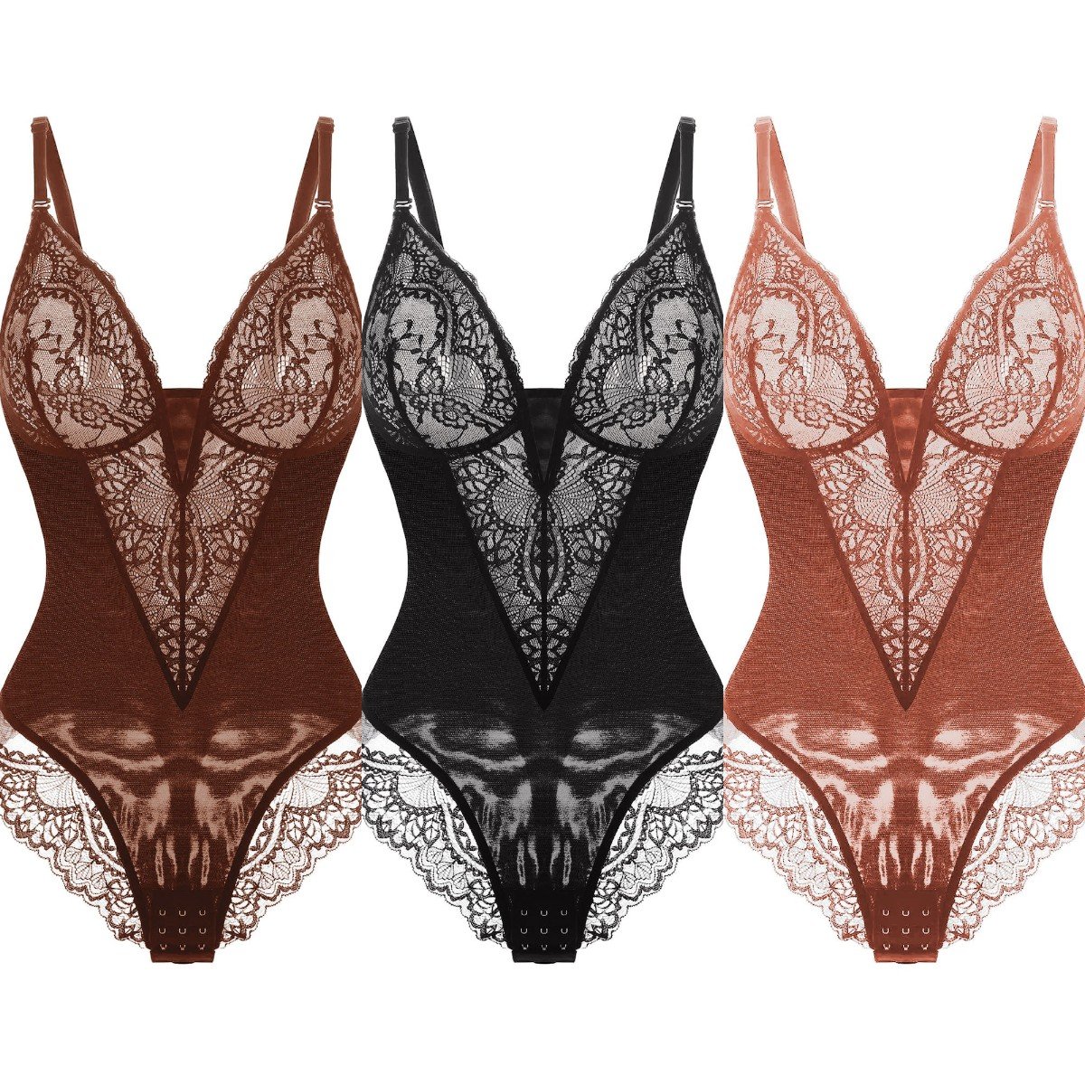 Deep-V Neck Lace Thong Bodysuit ( Buy 3 Free Shipping ) mysite