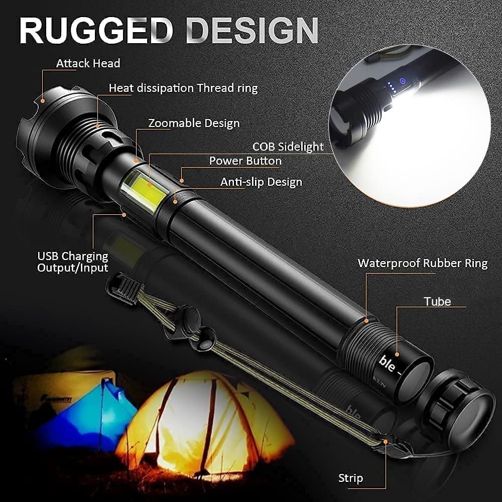 🔥LED Rechargeable Tactical Laser Flashlight High Lumens-Buy 2 Free Shipping mysite