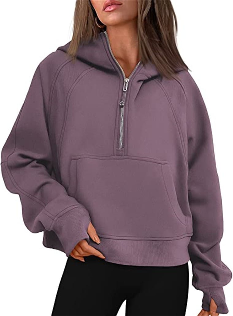 🔥Ladies Half Zip Hoodie Sweatshirt mysite