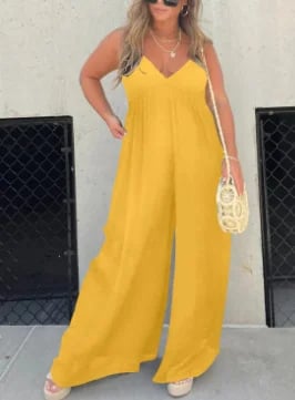 🔥V-Neck Effortless Wide Leg Jumpsuit mysite