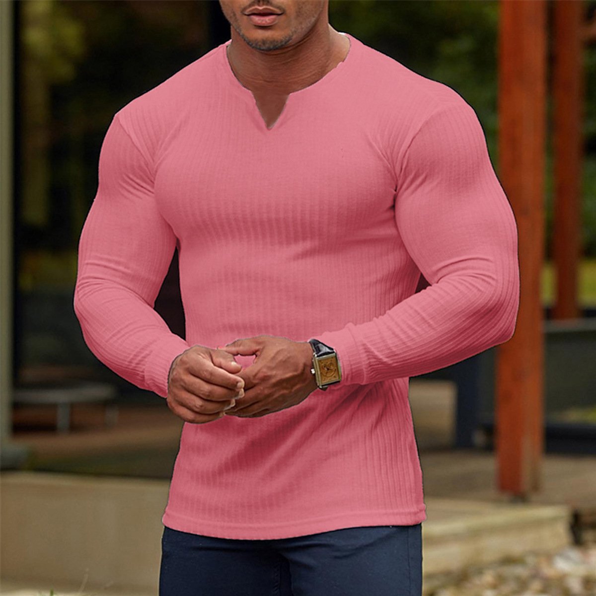 V-NECK LONG-SLEEVED SPORTS T-SHIRT mysite