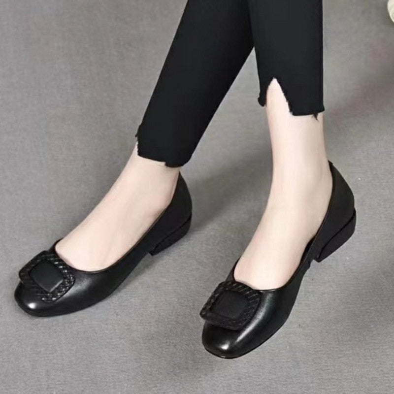 2023 soft surface comfortable thick heel round toe shoes mysite