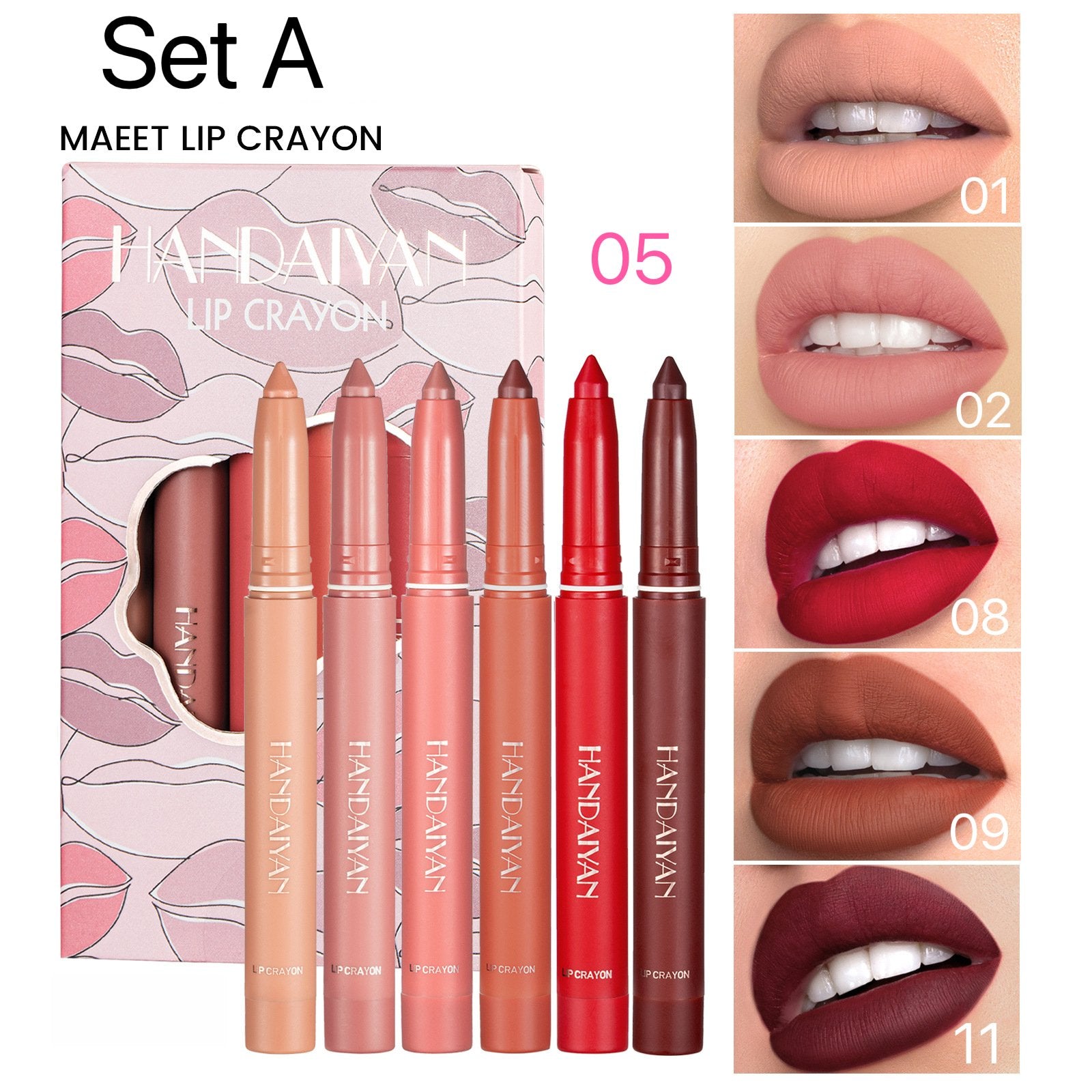 12 Color Rotating Sharpenable Matte Lipstick Pencils mysite