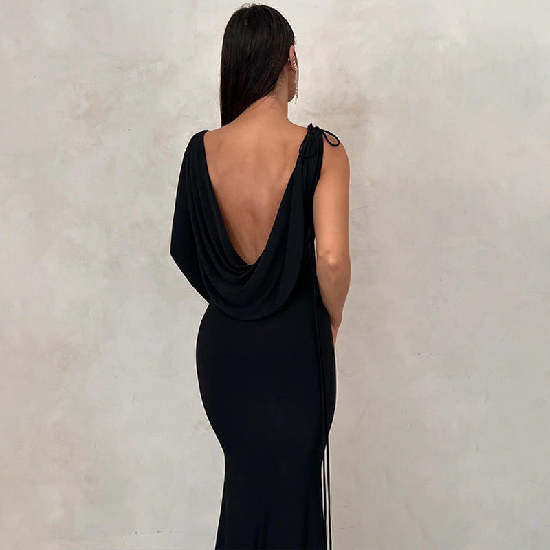 Women's Sexy Backless Maxi Dress Slim Dress mysite