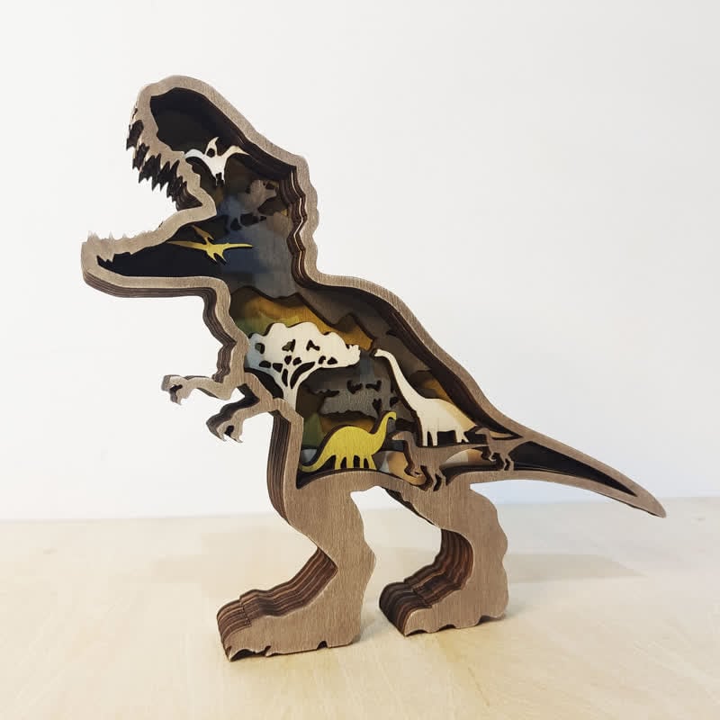 Creative Dinosaur Decoration 3D Tyrannosaurus Statue Desktop Decoration Lights mysite