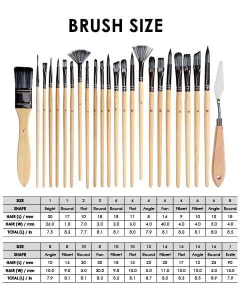 Professional Art Brush With Natural Wood Handles Set Of 24 mysite