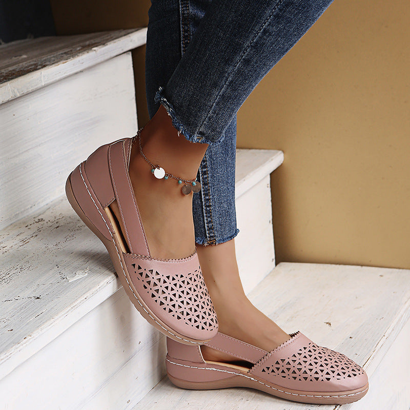 Women🧡Wedges Orthopedic Hollow Out PU Summer Vintage Sandals mysite