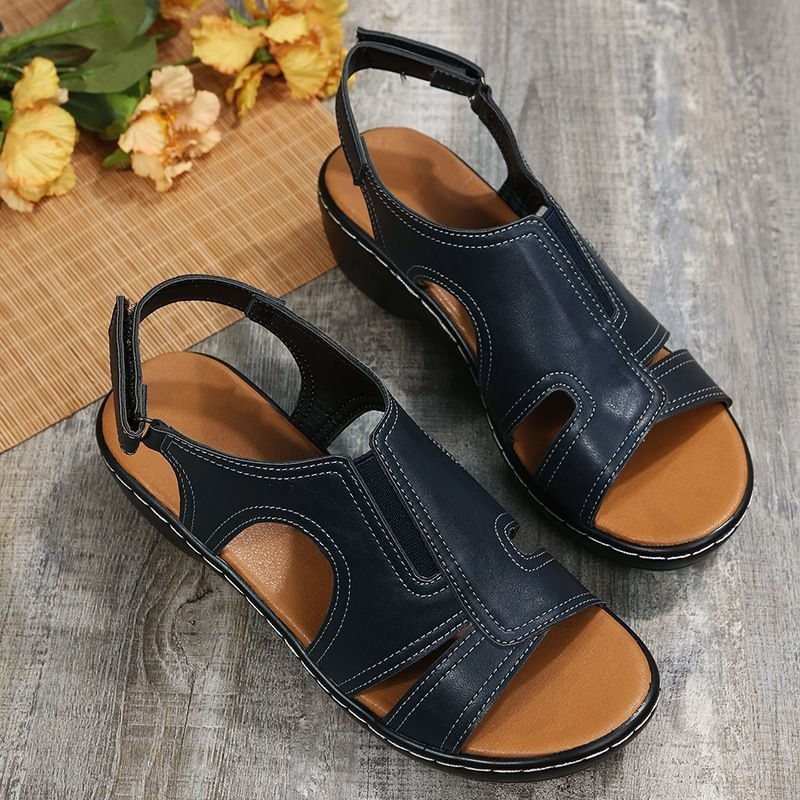 2022 New Fashion Casual Leather Wedge Sandals mysite