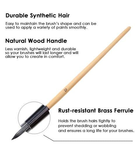 Professional Art Brush With Natural Wood Handles Set Of 24 mysite