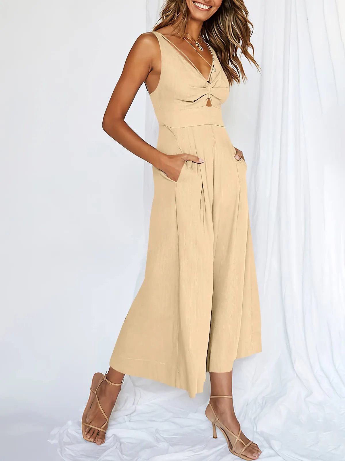 🔥Limited Time Hot Sale 🔥Hot Sales V Neck Cutout High-Waist Jumpsuits mysite