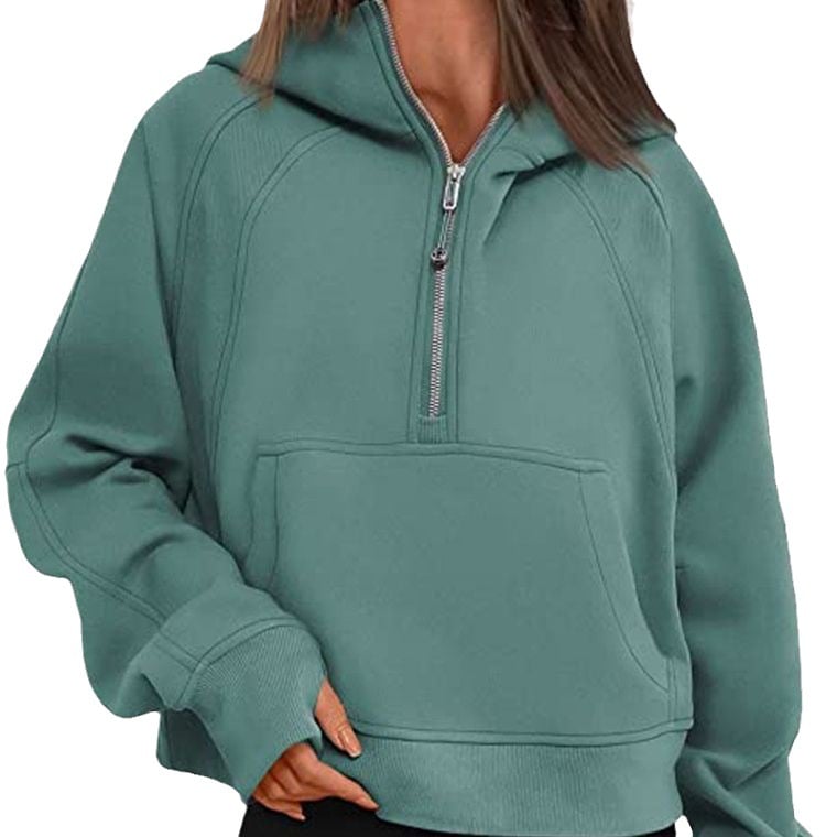 🔥Ladies Half Zip Hoodie Sweatshirt mysite