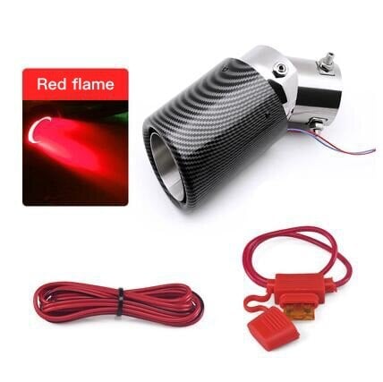 🚗LED Flaming Luminous Universal Car Modified Carbon Fiber Tail pipes💥 mysite