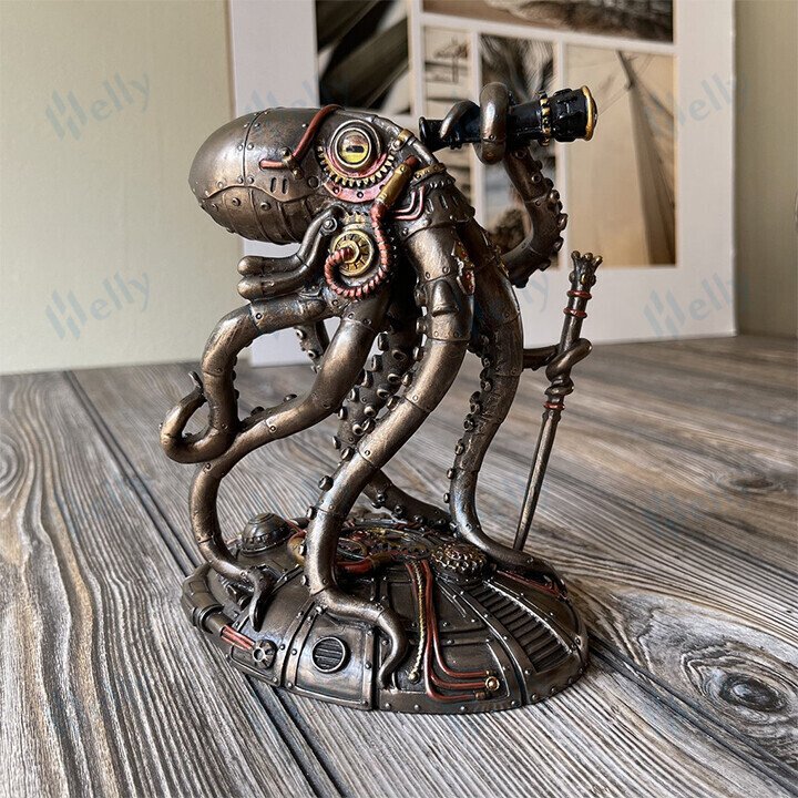 Steampunk Seabed Hiker Octopus Statue Decor