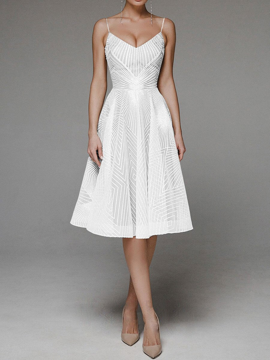 Sexy A-line Dress with V-neck and V-neck – uber7