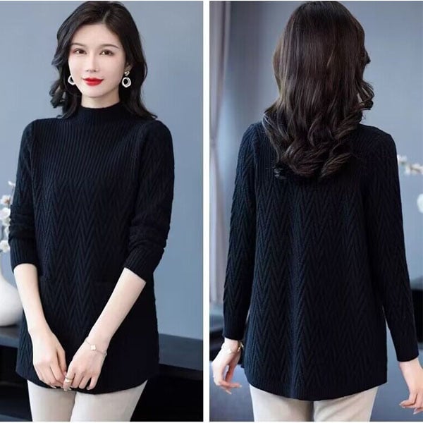 KNITTED HALF-TURTLENECK SWEATER
