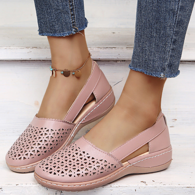 Women🧡Wedges Orthopedic Hollow Out PU Summer Vintage Sandals mysite