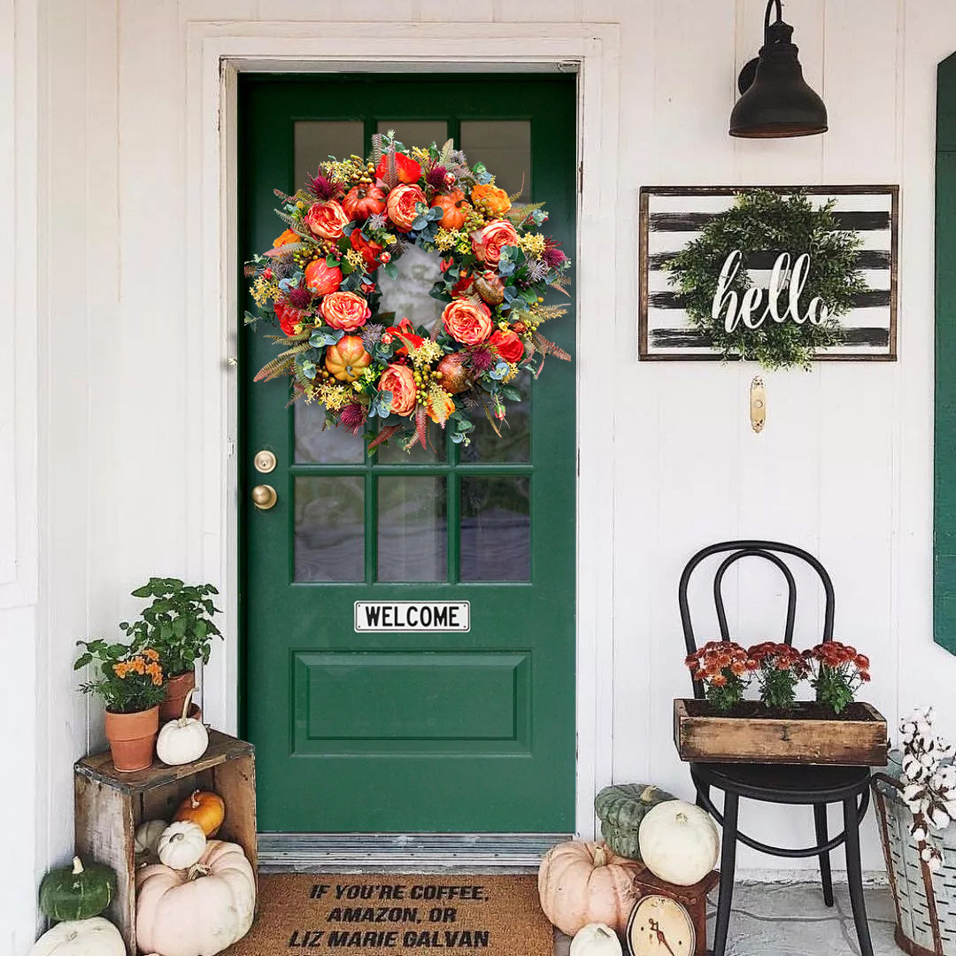 🔥Fall Peony and Pumpkin Wreath - Year Round Wreath mysite