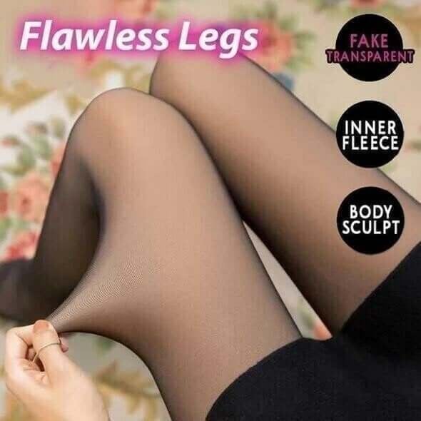 Flawless Legs Fake Translucent Warm Plush Lined Elastic Tights mysite