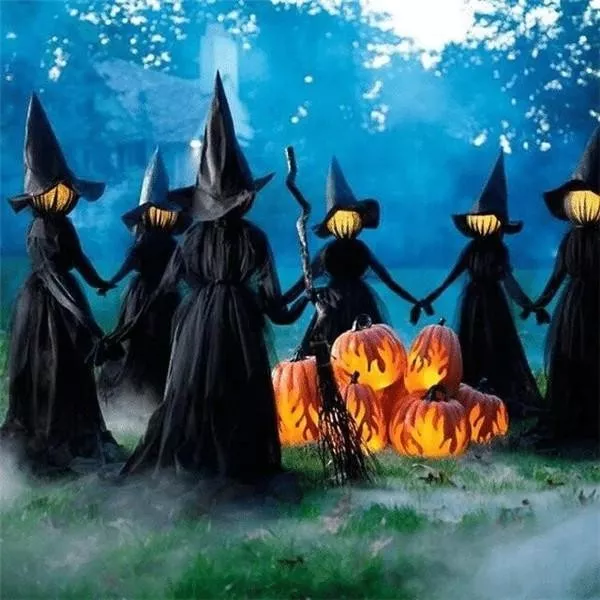 🔥HOT SALE 👻Happy Halloween👻Lighted Halloween Triplets Witch Decoration Set mysite