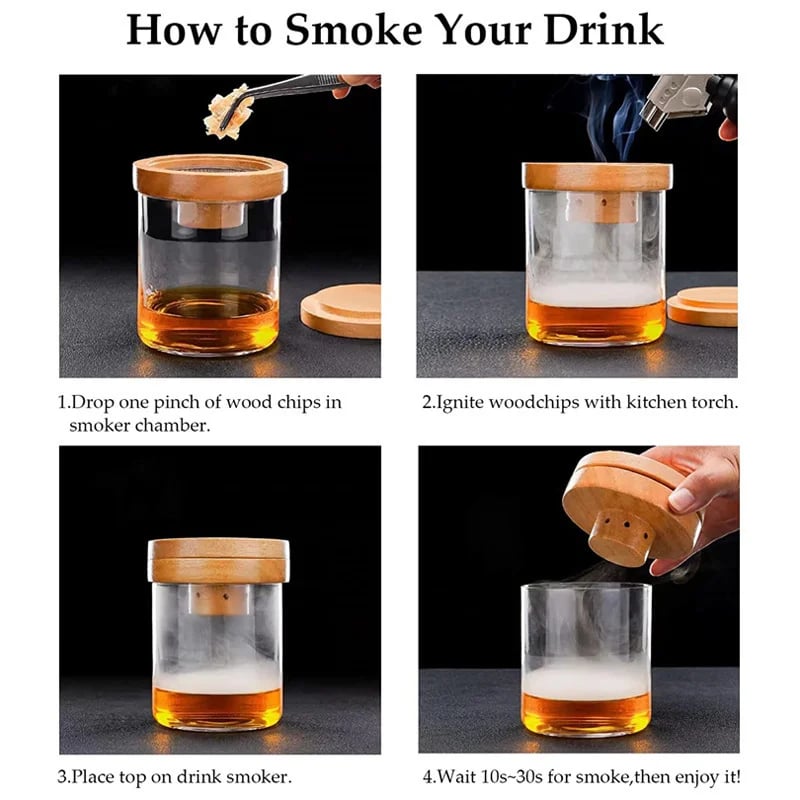 Cocktail Smoker with 8 flavors -Bourbon Whiskey Gifts for Men