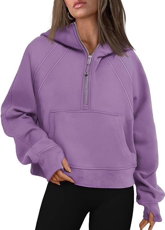 🔥Ladies Half Zip Hoodie Sweatshirt mysite