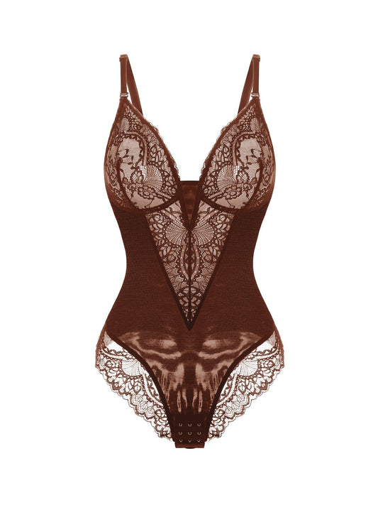 Deep-V Neck Lace Thong Bodysuit ( Buy 3 Free Shipping ) mysite