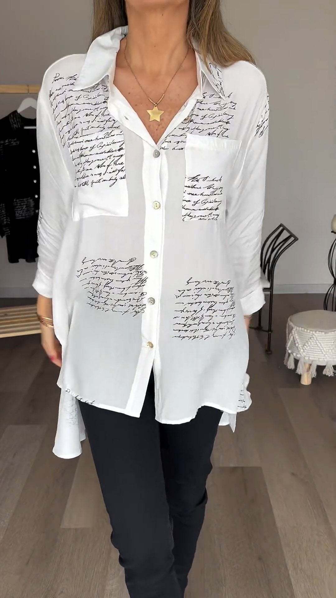 2024 new model Letter Print Fashion Lapel Shirt (Buy 2 Free Shipping) mysite