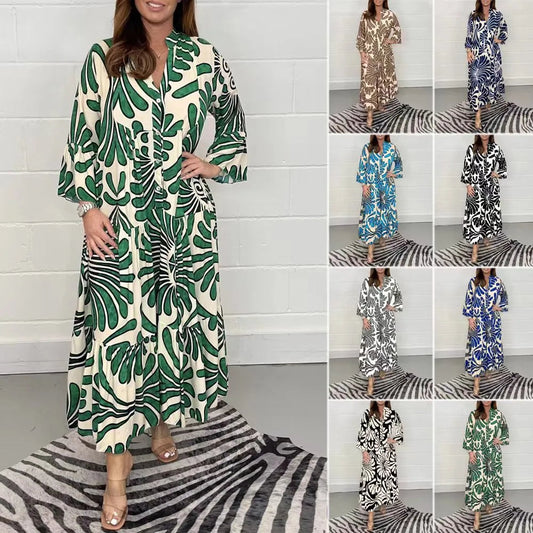 Printed Loose Casual Women's Dress mysite