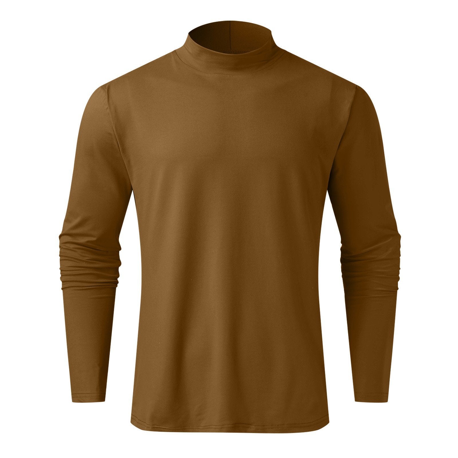 Mens High Neck Slim Fit Long Sleeve T-shirt mysite