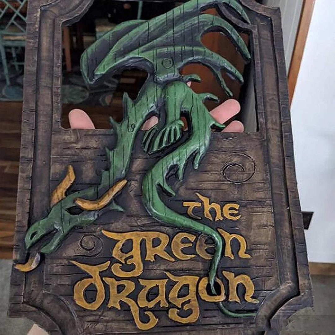 The Prancing Pony & The Green Dragon Pub Signs Set Handmade Bar Style mysite