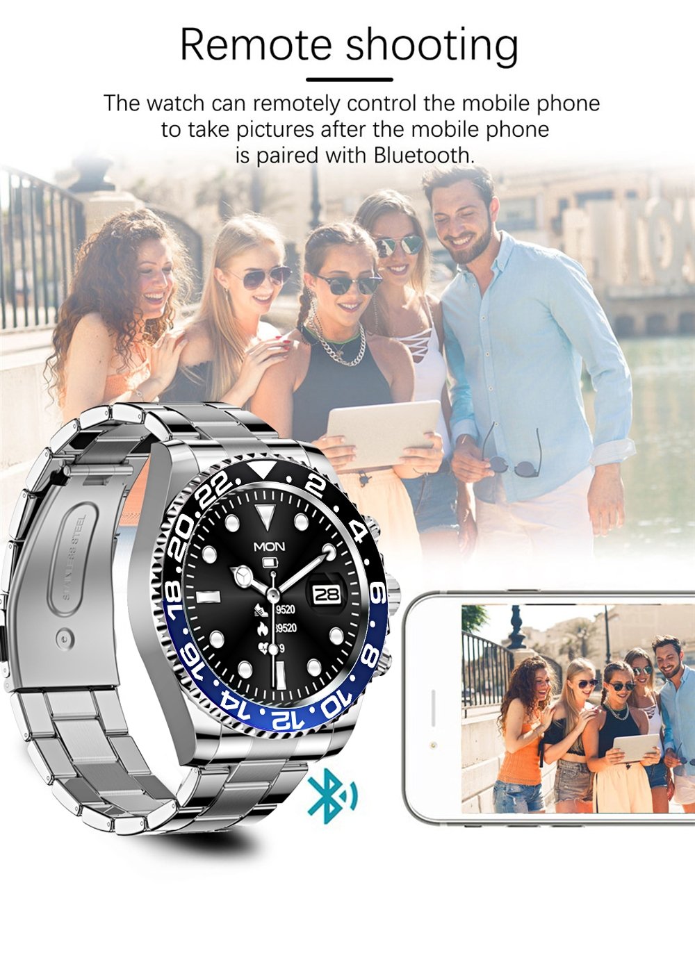 Multifunctional Bluetooth Talk Men's Casual Smart Watch mysite