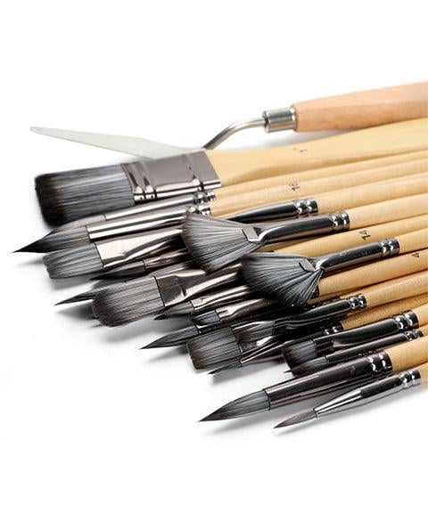 Professional Art Brush With Natural Wood Handles Set Of 24 mysite