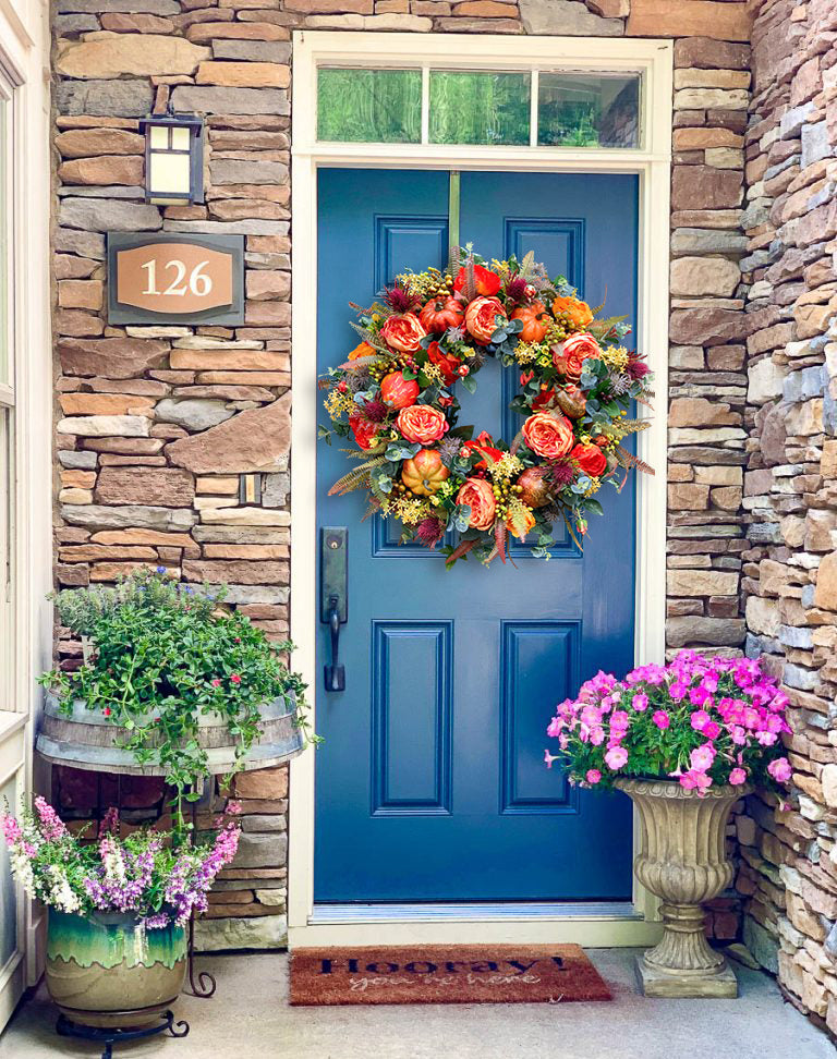 🔥Fall Peony and Pumpkin Wreath - Year Round Wreath mysite