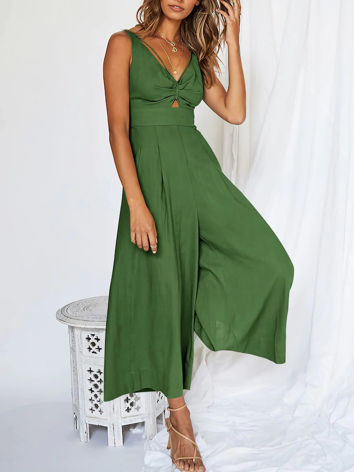 🔥Limited Time Hot Sale 🔥Hot Sales V Neck Cutout High-Waist Jumpsuits mysite