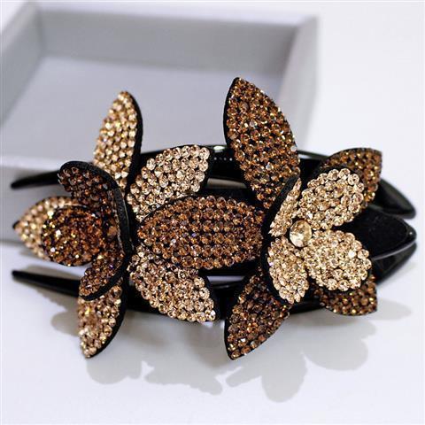 (🍀SPRING HOT SALE🍀)Rhinestone Double Flower Hair Clip mysite