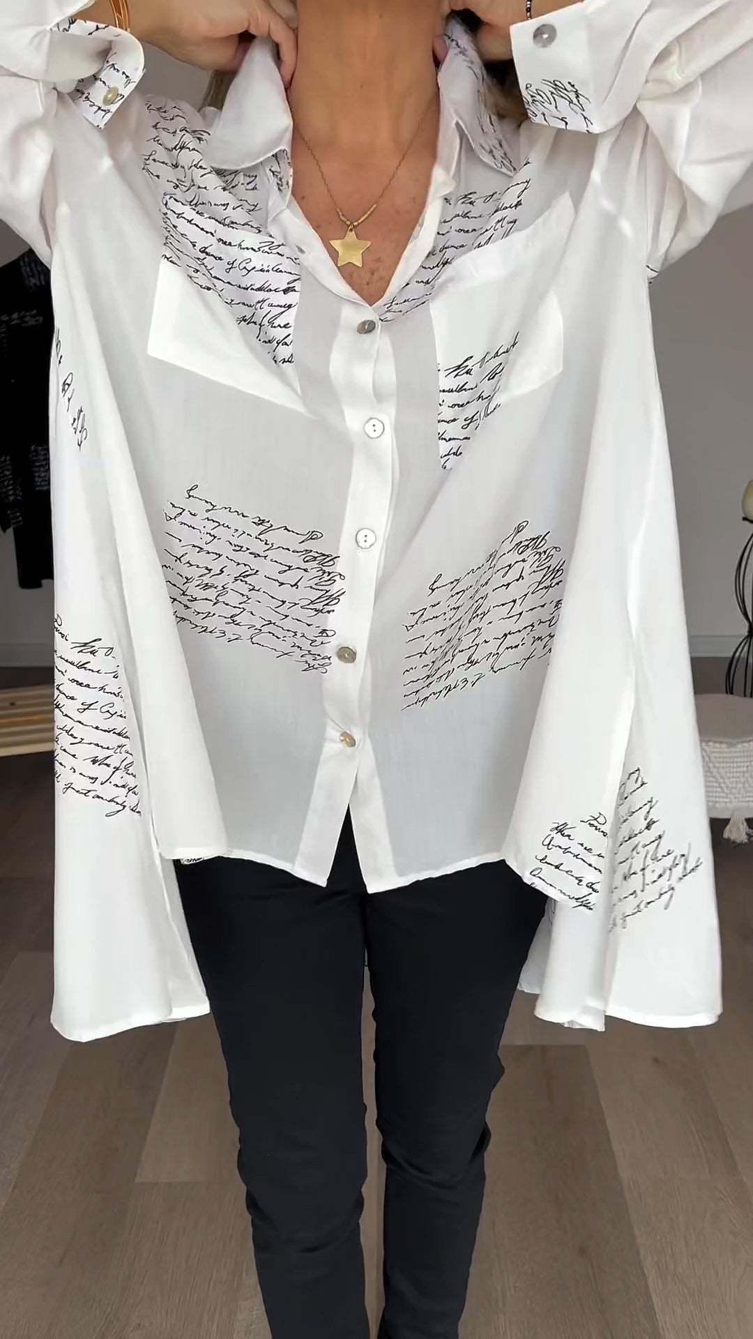 2024 new model Letter Print Fashion Lapel Shirt (Buy 2 Free Shipping) mysite