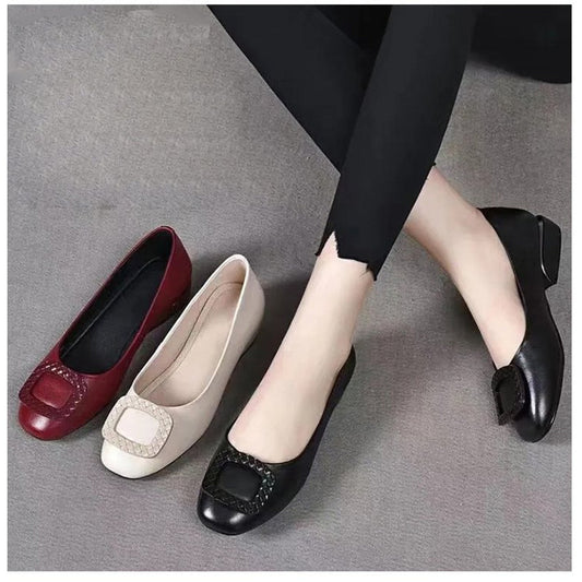 2023 soft surface comfortable thick heel round toe shoes mysite